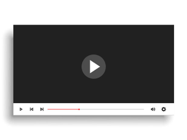 minimal white style video player mockup template design